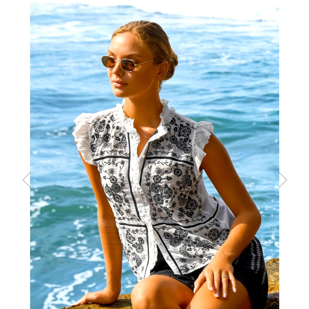 Johnny Was embroidered blouse